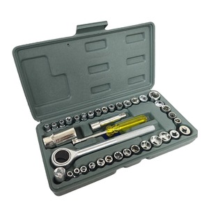 40pcs Steel Combination Socket Wrench Set Screwdriver Hand <b>Tools</b> Car Repair Kit - Product Image 1