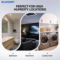 Interrupteur de capteur d'humidité ELEGRP monopolaire à double fonction avec contrôle de la lumière, pour l'automatisation de la ventilation des salles de bain