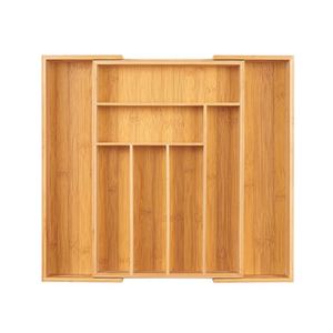 Organisateur de tiroir extensible en bambou pour couteaux, couverts, cuillères et fourchettes - Product Image 3