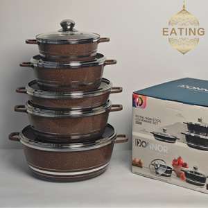 <span class=keywords><strong>Set</strong></span> di <span class=keywords><strong>Pentole</strong></span> in Alluminio di Grado Commerciale con Design Originale, 5 Pezzi con Rivestimento Antiaderente - 20/24/28/32/28cm con Coperchi Resistenti - Product Image 6