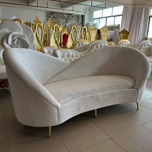 Offre Spéciale : Ensemble de Canapés en Velours Blanc pour Mariage, Mobilier d'Hôtel, Décoration Intérieure, Canapé Mariés et Chaises de Mariage pour Événements et Fêtes - Product Image 2