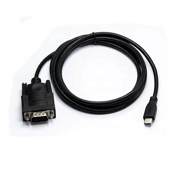 USB C Male to DB9 RS232 Serial Adapter Cable 28AWG with PVC Jacket and Braid Shielding for Monitor Projector Computer