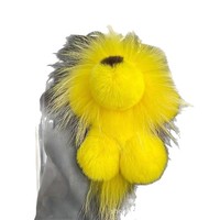 Peluche Lion Mignon en Vraie Fourrure de Raton Laveur et Lapin Rex, Jouet en Peluche, Ornement à Suspendre au Sac pour Bébé, Style Haut de Gamme Fait Main, 31-50cm, Tendance