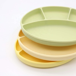 Platos de Silicona de Grado Alimenticio con Divisiones y Succión para Bebés, Set de Alimentación para Bebés, Platos de Entrenamiento de Silicona Antiderrames con Fuerte Succión - Product Image 4