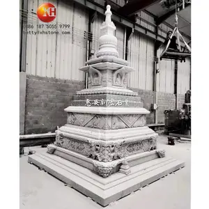 Temple Large Stone Dagoba Carving Natural Granite Stone Zen Garden Buddha Stupa Carving Large Pagoda