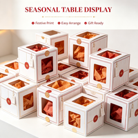 Boîte pliante en papier transparente, boîte de présentation blanche pour les marchandises en magasin, emballage cadeau, vente en gros