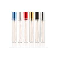 Botol Semprot Kosmetik Kaca Transparan Portabel Kelas Atas 10/15ml Penyemprot Kabut Halus Botol Parfum Toner Tutup Logam Aluminium