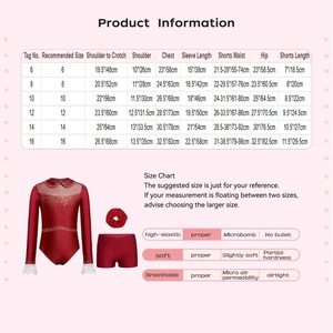 Costumes <span class=keywords><strong>de</strong></span> <span class=keywords><strong>gymnastique</strong></span> pour filles <span class=keywords><strong>de</strong></span> 6 à 16 ans, <span class=keywords><strong>tenue</strong></span> <span class=keywords><strong>de</strong></span> patinage artistique, justaucorps avec short et bandeau pour spectacles <span class=keywords><strong>de</strong></span> danse - Product Image 6