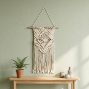 Tapiz de Macramé Bohemio para Pared, de Cordón de Algodón Lavable, con Tema Natural, Rectangular, para Decoración de Sala de Estar - Product Image 3