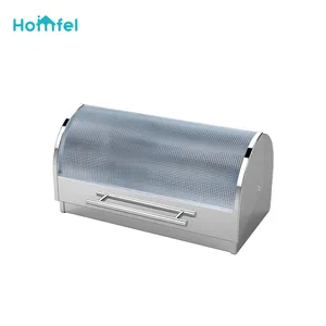 Hot Sales Glass Cover Roll Top Bread Bin Stainless Steel Bread box