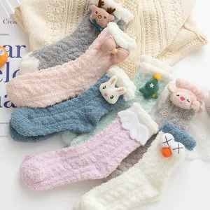 Noël mignon 3D Animal grands yeux <span class=keywords><strong>hiver</strong></span> lâche Slouch femmes chaussettes - Product Image 1
