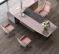 Escritorio Ejecutivo Grande de Madera para Mesa de Trabajo Individual, Muebles de Oficina para Empresas Comerciales