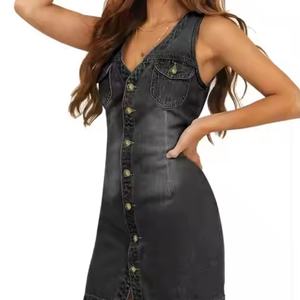 เดรสยีนส์มินิสุดฮอต ราคาสุดคุ้ม ไซส์ใหญ่ สำหรับฤดูร้อน สไตล์ลำลอง Y2K ลุคหวานๆ ฟอกสีซีด สำหรับผู้หญิง - Product Image 2