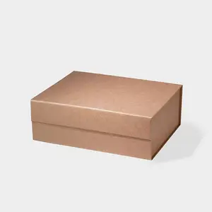 Azione pronte fold packaging piatto rigida di carta kraft paniere contenitore di regalo all'ingrosso