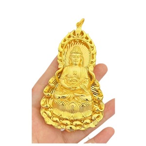 จี้พระพุทธรูปขนาดใหญ่  แบบดั้งเดิม  ชุบทอง 24k  เครื่องประดับสำหรับผู้หญิงและผู้ชาย - Product Image 5