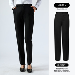 <span class=keywords><strong>Pantalon</strong></span> taille haute coupe ajustée <span class=keywords><strong>bleu</strong></span> Royal pour femmes costume décontracté fermeture à glissière <span class=keywords><strong>pantalon</strong></span> pour printemps automne Style avant plat - Product Image 3