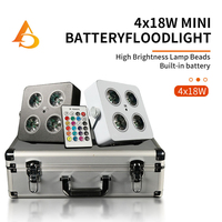 AICPOSE 4x18W Led RGBWA UV 6IN1 Lampu Par Led Nirkabel Bertenaga Baterai DMX Mini Lampu Pesta Bertenaga Baterai 2.4G Nirkabel