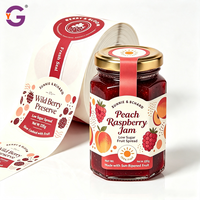 Etiquetas de Embalaje Personalizadas para Frascos de Alimentos, Etiqueta Adhesiva Impermeable en Rollo con Sello para el Cuello del Frasco, Etiqueta con Logotipo Personalizado para Frascos