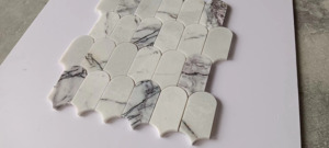 Mosaico de piedra de Arte de chorro de agua de mármol de ciruela Lila blanca para decoración de pared de baño de cocina interior - Product Image 3