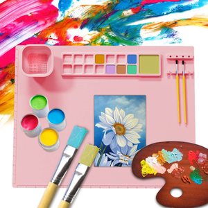 Customized <b>Silicone</b> Art Pad Drawing Resin <b>Silicone</b> Craft <b>Mat</b> With Cup <b>Silicone</b> Painting Craft <b>Mat</b> for Kids - Product Image 5