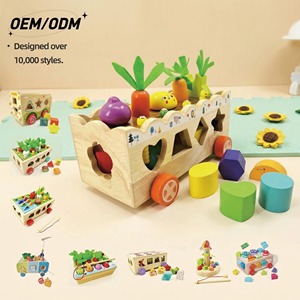 Jouet en bois à tirer en forme de carotte, jouet Montessori en bois pour trier les formes, jouet pour tout-petits, apprentissage des couleurs, jeu de pêche magnétique, personnalisable - Product Image 1