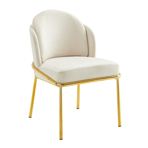 Mobilier de salon personnalisé Chaises de salle à manger de salon de loisirs Chaise de salle à manger rembourrée en velours Sillas - Product Image 3