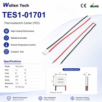 Dispositifs de refroidissement TEC électriquement isolés TES1-01701 12x12x5.0 mm 2.06 V 1.55 W pour le contrôle de la température des caméras médicales