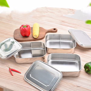 Étanche 18/8 En acier inoxydable En Métal De Stockage De Récipient de Nourriture Boîte À <span class=keywords><strong>Bento</strong></span> Boîte à Lunch Tiffin boîte à lunch à <span class=keywords><strong>3</strong></span> <span class=keywords><strong>compartiments</strong></span> - Product Image 2