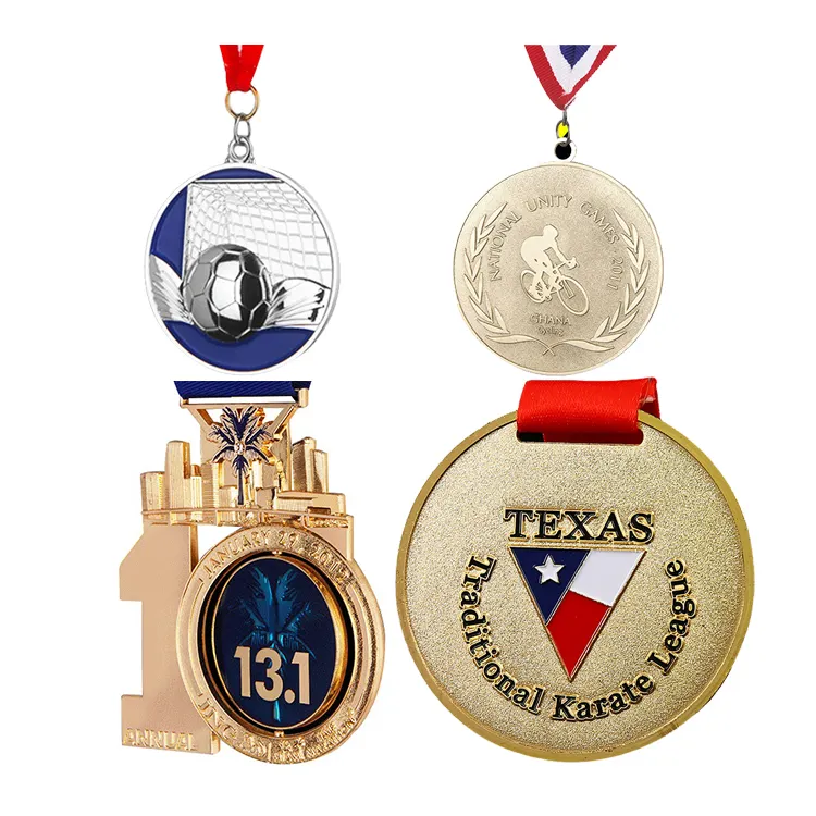 メーカーメダル卸売格安デザイン独自のブランク亜鉛合金3Dゴールドアワードマラソンランニングカスタムメタルスポーツメダル