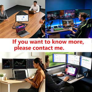 <span class=keywords><strong>Moniteur</strong></span> externe portable pliable en aluminium à triple écran, nouvelle version personnalisée 14 15,6 1080p FHD USB-C, configuration à un seul câble pour ordinateur portable - Product Image 6