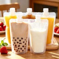 Pochettes souples personnalisées en PE recyclable avec bec verseur pour boissons gazeuses, 100ml-500ml