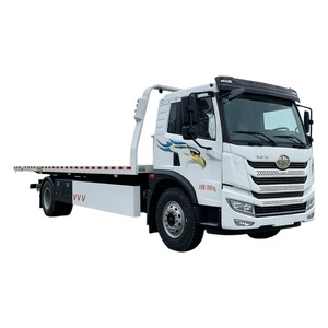 FAW 8 Ton 10 Ton <b>Flatbed</b> Wrecker <b>Truck</b> 4x2 Slidebed Tow <b>Truck</b> with Winch and Wheel Lift - Product Image 1