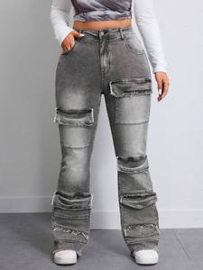 Jeans Skinny da <span class=keywords><strong>Donna</strong></span> all'Ingrosso, Jeans <span class=keywords><strong>Elasticizzati</strong></span> in Cotone, Vendita Calda, <span class=keywords><strong>Pantaloni</strong></span> da <span class=keywords><strong>Donna</strong></span> alla Moda, Jeans a Gamba Larga - Product Image 5