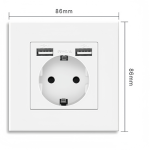 <span class=keywords><strong>Presa</strong></span> a muro Standard tipo 86 ue con caricatore USB a 2 porte 3-Out USB 16A 2P + T messa a terra in ottone 110 <span class=keywords><strong>presa</strong></span> V-250V tipo doppio USB - Product Image 1
