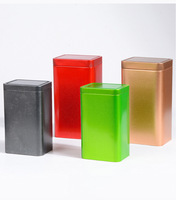 Petites boîtes rectangulaires en fer blanc pour thé et café, emballages alimentaires scellés, surface laquée, bouchon sérigraphié, brosse