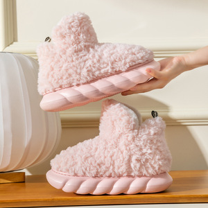 Winter High <strong>Boots</strong> Cloud Cotton Warmth <strong>slippers</strong> Men and Women Indoor and Outdoor Colorful Non-slip Soft Bottom PVC <strong>Sole</strong> Shoes - Product Image 6