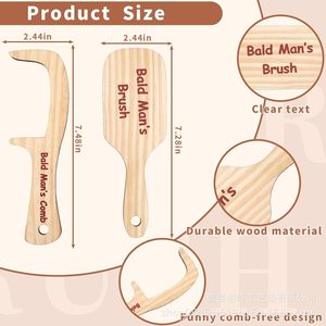 Peines de madera, venta al por mayor transfronteriza, peines divertidos de regalo para hombres calvos, artesanías de madera para hombres calvos. - Product Image 5