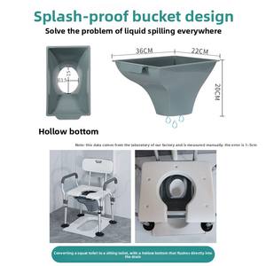 Chaise de toilette portable à poser au sol pour personnes âgées et femmes enceintes, double usage, pour la salle de bain et la maison - Product Image 4