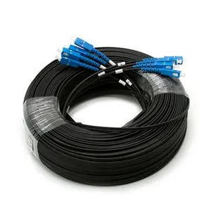 Kabel drop SC/LC/ST/FC FTTH luar ruangan, kabel patch serat FTTH 9/125 10m mode tunggal