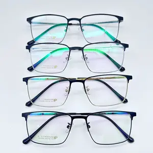 Tasarımcı optik gözlük hazır stok çin toptan optik gözlük çerçeve erkekler için yarım çerçevesiz çerçeve gözlük