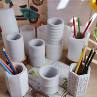 Nouvelles idées : moule en silicone DIY pour pot de fleurs, vase, jardinière en béton/ciment (forme carrée, hexagonale, ronde) pour plantes succulentes et porte-stylos