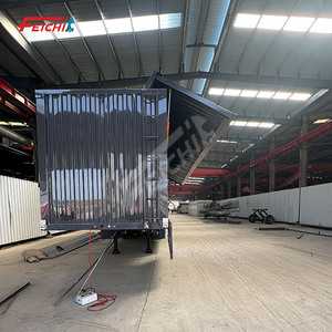 Semi-<span class=keywords><strong>remorque</strong></span> à trois essieux robuste avec ailes latérales en alliage d'aluminium pour le transport <span class=keywords><strong>de</strong></span> marchandises, avec ailes à ouverture hydraulique - Product Image 4