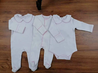 Ensemble de tenue pour bébé fille nouveau-né pour l'hôpital, 100% coton, avec monogramme, barboteuse et bonnet noué, tenue brodée pour la sortie de maternité