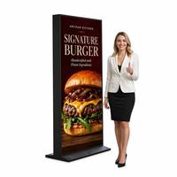Totem publicitaire numérique sur pied pour extérieur, écran LCD, Wi-Fi, lecteur multimédia UHD 4K, CMS, équipement vertical, panneau d'affichage