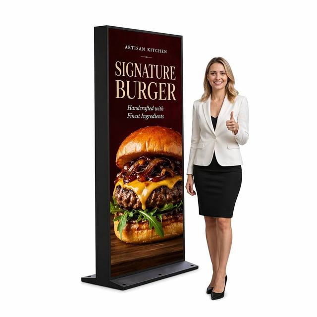 Ad Totem Floor Standing Digital Signage Kiosk for Outdoor Lcd Screen Wifi Uhd 4k Media Player Cms Vertical Equipment Billboard
