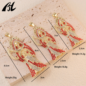 Nuevo Dije del Ángel de la Muerte con Aureola Pequeña y Diamantes, Bañado en Oro Amarillo de 18K, Joyería de la Santa Muerte la Parca para Ocasiones de Fiesta - Product Image 3
