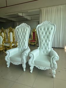 Silla de Trono Real Antigua para Rey y Reina, Estructura de Madera Maciza con Respaldo Alto, Asiento de Lujo para Ceremonias de Boda, Banquetes y Eventos al Aire Libre - Product Image 3