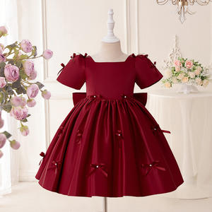 Robe de princesse <span class=keywords><strong>rose</strong></span> à nœud pour fille, idéale pour les spectacles, les fêtes d'anniversaire et le piano - Product Image 4