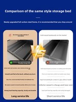 Nouvelle Arrivée Lit Double Moderne Minimaliste avec Sommier Flottant à Base Élevée Sans Colle, Deux Coussins de Tête de Lit, en Cuir Véritable, Lit Principal