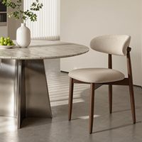 COLAMY Ensemble de 4 chaises de salle à manger modernes du milieu du siècle en bois, avec assise rembourrée et capitonnée, finition noyer, 26 pouces, mobilier de maison pour salle à manger/cuisine